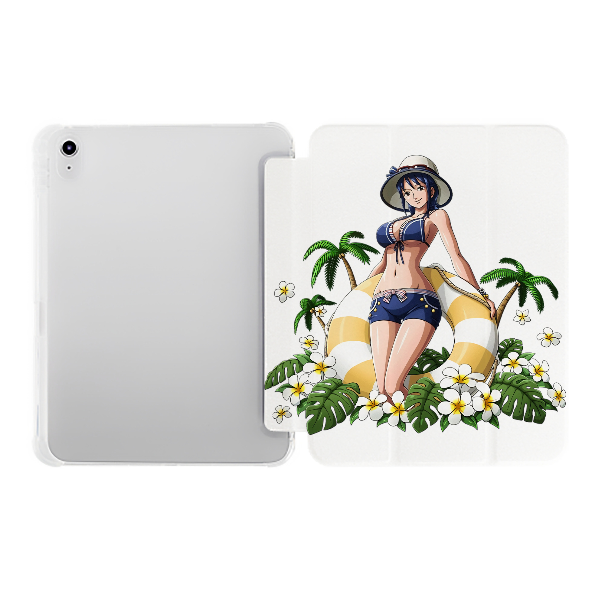 （画像用） ワンピース ニコ・ロビン ONE PIECE Nico Robin IPad ケース ペン収納付き 三つ折りスタンド PUレザー×シリコン 対応機種9.5/10.5/10.9インチ